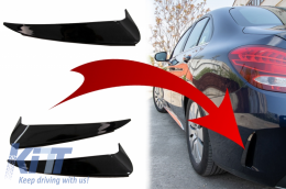Rear Bumper Flaps Side Fins Flics suitable for Mercedes C Class W205 (2014-2020) Piano Black - RFOBW205