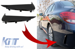 Rear Bumper Flaps Side Fins Flics suitable for Mercedes C-Class W205 (2014-2020) Piano Black - RBSPMBW205AMG