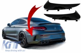 Rear Bumper Flaps Side Fins Flics suitable for Mercedes C-Class C205 A205 (2014-2018) Coupe Cabriolet Piano Black