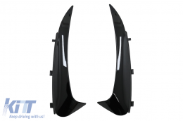 Rear Bumper Flaps Side Fins Flics suitable for Mercedes C Class C205 A205 (2015-2019) Piano Black - RFOBC205AMG