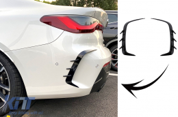 Rear Bumper Flaps Side Fins Flics suitable for BMW 4 Series G22 Coupe (2020-Up) M Tech Piano Black - RBSPBMG22M