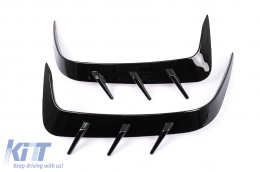 Rear Bumper Flaps Side Fins Flics suitable for BMW 4 Series G22 Coupe (2020-Up) M Tech Piano Black-image-6100601