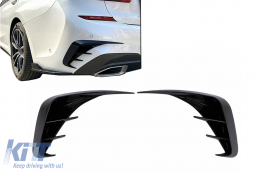 Rear Bumper Flaps Side Fins Flics suitable for BMW 3 Series G20 G21 G28 M-Sport (2018-up) Piano Black - RBSPBMG20MT2