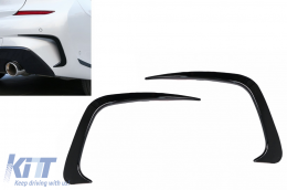 Rear Bumper Flaps Side Fins Flics suitable for BMW 3 Series G20 G21 G28 M-Sport (2018-up) Piano Black - RBSPBMG20MT1