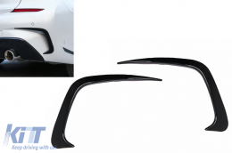 Rear Bumper Flaps Side Fins Flics suitable for BMW 3 Series G20 G21 G28 M-Sport (2018-up) Piano Black