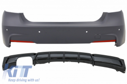 image-32-Rear Bumper M-Technik Design Rear Diffuser Spoiler Piano Black Left Double Outlet suitable for BMW 3 Series F30 2011+