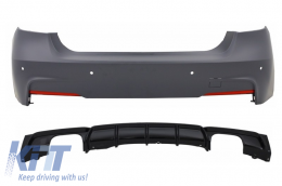 image-19-Rear Bumper M-Technik with Valance Diffuser Single/Double Outlet Piano Black M Performance suitable for BMW 3 Series F30 (2011+)