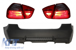 Rear Bumper M3 Design without PDC LED Taillights Red/Smoke suitable for BMW 3 Series E90 2005-2008 - CORBBME90M3C6
