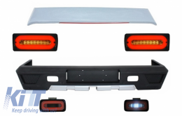 Rear Bumper Roof Spoiler suitable for Mercedes G-class W463 (1989-2015) LED Taillights Light Bar and Fog Lamp Smoke - CORBMBW463AMGLBS