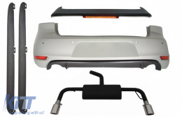 Rear Bumper Roof Spoiler with LED Brake Light suitable for VW Golf 6 VI (2008-2012) Exhaust System and Side Skirts GTI Design - CORBVWG6GTIRWESSS