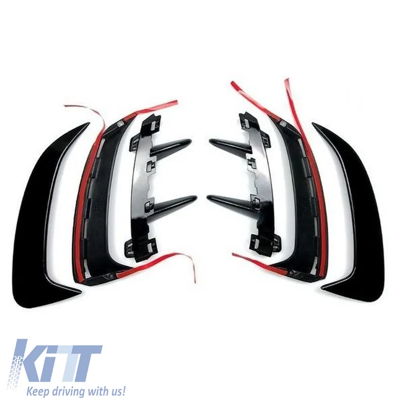 Rear Bumper Side Flaps / Vents Suitable for Mercedes-Benz A-Class W177 Hatchback With A Design Line Bumper Glossy Black 2 Pieces