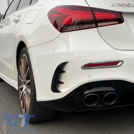 Rear Bumper Side Flaps / Vents Suitable for Mercedes-Benz A-Class W177 Hatchback With A Design Line Bumper Glossy Black 2 Pieces
