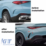 Rear Bumper Side Flaps / Vents Suitable for Mercedes-Benz GLC C254 2023+ Coupe With A Design Line Bumper Glossy Black 2 Pieces