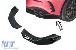 Rear Bumper Side Splitters Fins suitable for Mercedes A-Class W177 A35 A45 Hatchback (2018-up) Piano Black - RBSPMBW177H