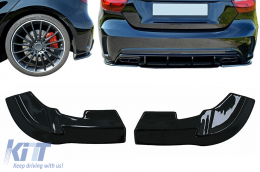 Rear Bumper Side Splitters Fins suitable for Mercedes A-Class W176 Sport Line A45 Hatchback (2012-2018) Piano Black - RBSPMBW176