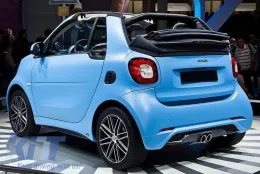 Rear Bumper Spoiler suitable for Smart Fortwo 453 14-19 Brabus Look from ABS plastic-image-6319129