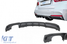 Rear Bumper Spoiler Valance Diffuser Carbon suitable for BMW 3 Series F30 F31 (2011-2019) M Design Left Outlet - RDBMF30MPLOCF