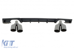 image-32-Rear Bumper Spoiler Valance Diffuser Double Outlet Exhaust Muffler Tips Black suitable for BMW 3 Series F30 F31 (2011-2019) M Design