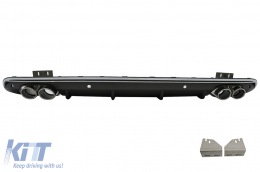 image-5-Rear Bumper Spoiler Valance Diffuser Double Outlet suitable for Audi Q5 8R Facelift (2013-2016) S-Line Bumper