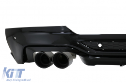 Rear Bumper Spoiler Valance Diffuser Double Outlet with Exhaust Tips suitable for BMW X4 G02 (2018-up) M Sport-image-6075553