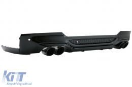 Rear Bumper Spoiler Valance Diffuser Double Outlet with Exhaust Tips suitable for BMW X4 G02 (2018-up) M Sport-image-6075554