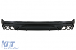 image-16-Rear Bumper Spoiler Valance Diffuser Double Outlet suitable for Audi Q5 SUV FY S-Line (2018-2020) with Silver Exhaust Muffler Tips