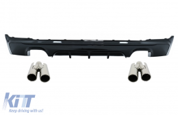 image-69-Rear Bumper Spoiler Valance Diffuser Double Outlet with Exhaust Muffler Tips suitable for BMW 2 Series F22 F23 (2013-) M Performance Design