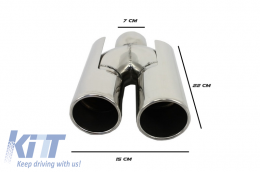 Rear Bumper Spoiler Valance Diffuser Double Outlet with Exhaust Muffler Tips suitable for BMW 2 Series F22 F23 (2013-) M Performance Design-image-6077054