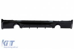image-23-Rear Bumper Spoiler Valance Diffuser Double Outlet for Single Exhaust suitable for BMW 2 Series F22 F23 (2013-) Shiny Black