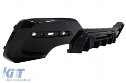 Rear Bumper Spoiler Valance Diffuser Twin Double Outlet suitable for BMW 1 Series F20 F21 LCI (2015-2019) Piano Black Competition Design-image-6087190