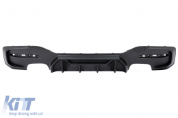 Rear Bumper Spoiler Valance Diffuser Twin Double Outlet suitable for BMW 1 Series F20 F21 LCI (2015-06.2019) Matte Black - RDBMF20MPDOMB