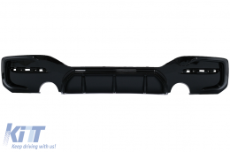 Rear Bumper Spoiler Valance Diffuser Twin Outlet Single suitable for BMW 1 Series F20 F21 LCI (2015-2019) Piano Black - RDBMF20MPDSOB