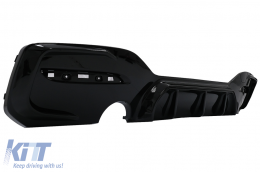 Rear Bumper Spoiler Valance Diffuser Twin Outlet Single suitable for BMW 1 Series F20 F21 LCI (2015-2019) Piano Black-image-6086868