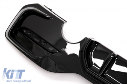 Rear Bumper Spoiler Valance Diffuser Twin Outlet Single suitable for BMW 1 Series F20 F21 LCI (2015-2019) Piano Black-image-6086871