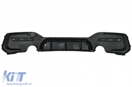 Rear Bumper Spoiler Valance Diffuser Twin Outlet Single suitable for BMW 1 Series F20 F21 LCI (2015-2019) Piano Black-image-6086873