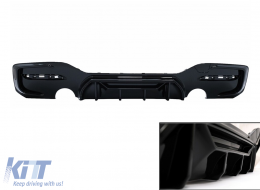 Rear Bumper Spoiler Valance Diffuser Twin Outlet Single suitable for BMW 1 Series F20 F21 LCI (2015-2019) Piano Black Competition Design - RDBMF20MCDSOB