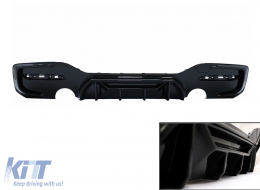 Rear Bumper Spoiler Valance Diffuser Twin Outlet Single suitable for BMW 1 Series F20 F21 LCI (2015-2019) Piano Black Competition Design