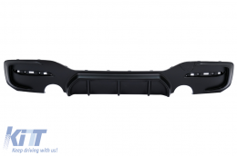 image-27-Rear Bumper Spoiler Valance Diffuser Twin Outlet Single Tip suitable for BMW 1 Series F20 F21 LCI (2015-06.2019) Matte Black