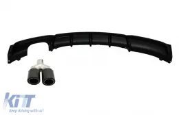 image-43-Rear Bumper Spoiler Valance Diffuser with Exhaust Muffler Tip Matte Carbon Fiber suitable for BMW 3 Series F30 F31 (2011-up) M Design