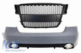 Rear Bumper suitable for Audi A5 S5 8T (2007-2011) RS5 Design With Badgeless Front Grille Matte Black