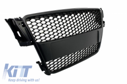 Rear Bumper suitable for Audi A5 S5 8T (2007-2011) RS5 Design With Badgeless Front Grille Matte Black-image-6029947