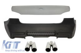Rear Bumper suitable for BMW 3 Series E90 (2004-2011) M3 Design with Trunk spoiler and Exhaust Muffler Tips
