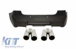 image-12-Rear Bumper suitable for BMW 3 Series E90 (2004-2011) Middle Exhaust Muffler Tips M3 Design with PDC