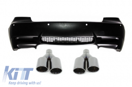 Rear Bumper suitable for BMW 3 Series E92 E93 (2006-2010) M3 Design with Black Quad Exhaust Muffler Tips - CORBBME92M3PTYB