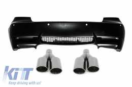 Rear Bumper suitable for BMW 3 Series E92 E93 (2006-2010) M3 Design with Black Quad Exhaust Muffler Tips