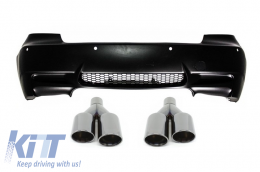 image-68-Rear Bumper suitable for BMW 3 Series E92 E93 (2006-2010) M3 Design with Black Quad Exhaust Muffler Tips