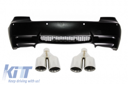 image-1-Rear Bumper suitable for BMW 3 Series E92/E93 (2006-2010) M3 Design with Quad Exhaust Muffler Tips