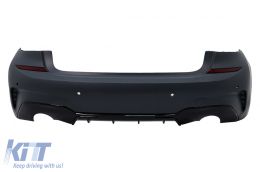 Rear Bumper suitable for BMW 3 Series G20 Sedan (2018-2022) Piano Black Diffuser