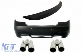 Rear Bumper suitable for BMW 5 Series E60 (2003-2007) M5 Design with Exhaust Muffler Tips and Trunk Spoiler - CORBBME60M5P24TS