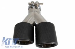 Rear Bumper suitable for BMW 5 Series F10 (2011-2017) with Dual Twin Exhaust Muffler Tips Carbon Fiber M5 Design-image-6057089